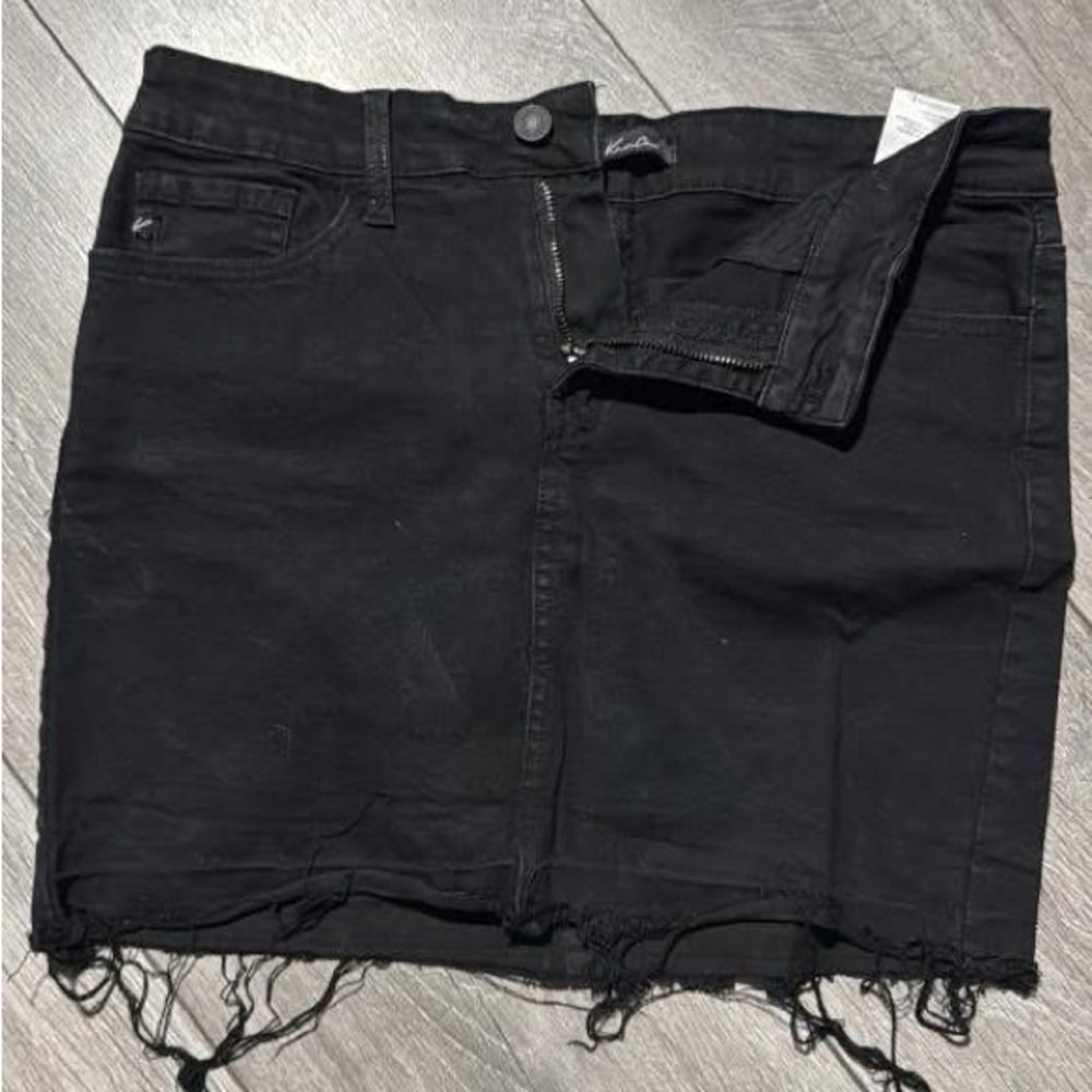 Black Denim Mini Skirt